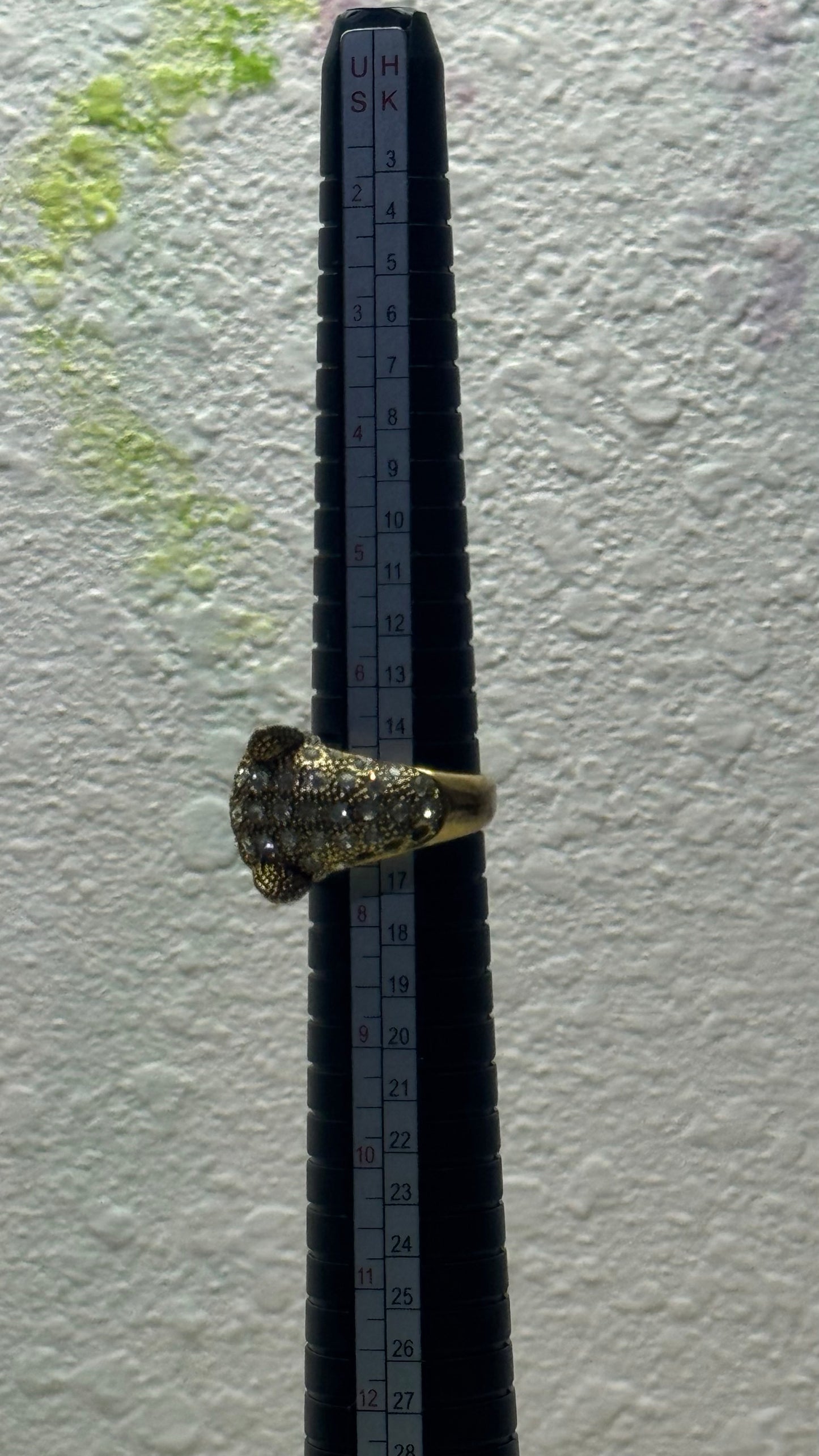 Vintage Gold-Tone Pave Rhinestone Panther Cocktail Ring size 7