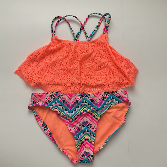 Wonder Nation Girls Swimming 2 Piece Set Size XL(14/16).