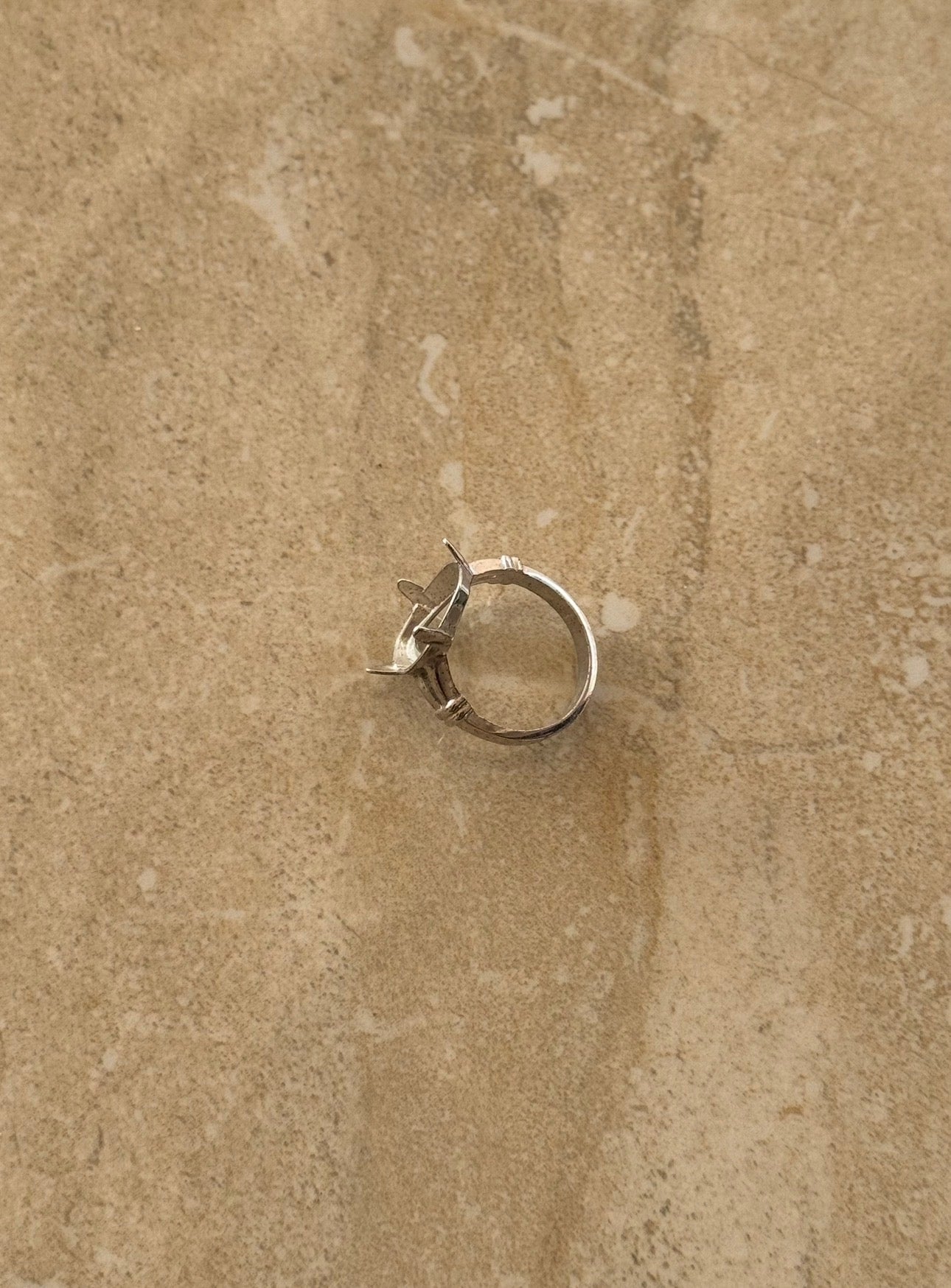 Silver Oval Semi-Mount Blank Ring Setting