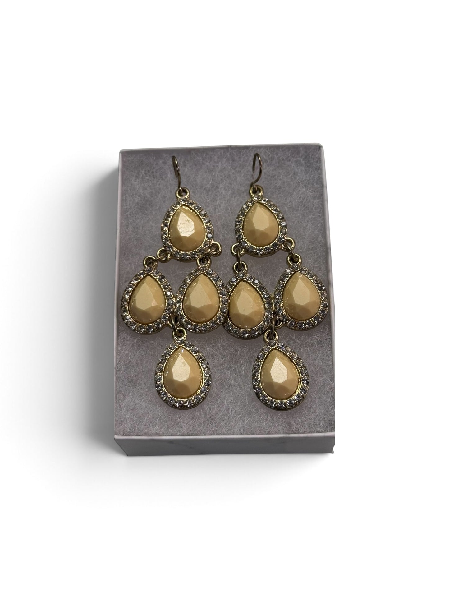 Vintage multi tear drop yellow drop earrings
