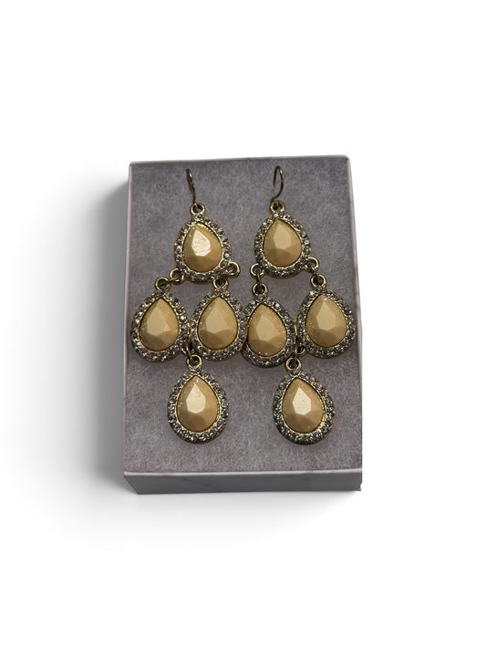 Vintage multi tear drop yellow drop earrings