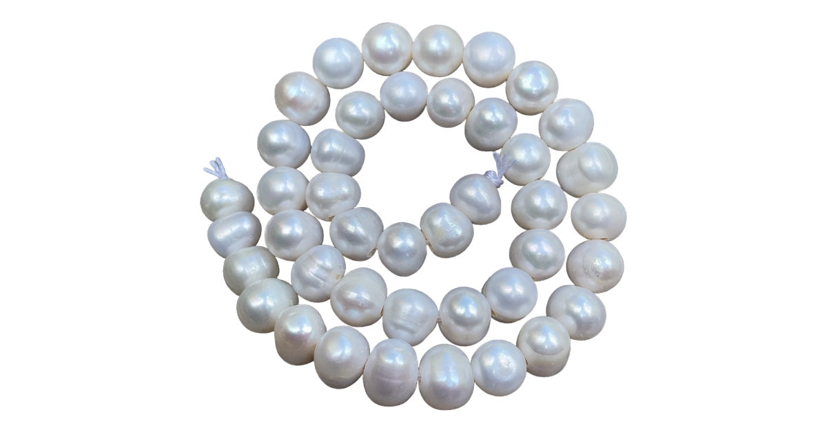 White Freshwater Pearls Strands, 10-11mm White Freshwater Pearls