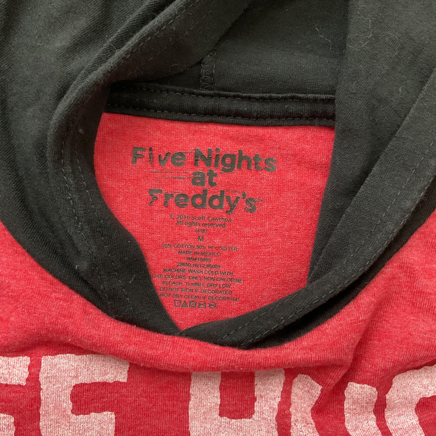 Five Nights At Freddy’s Youth Hoodie Graphic T-shirt Size M(10-12).