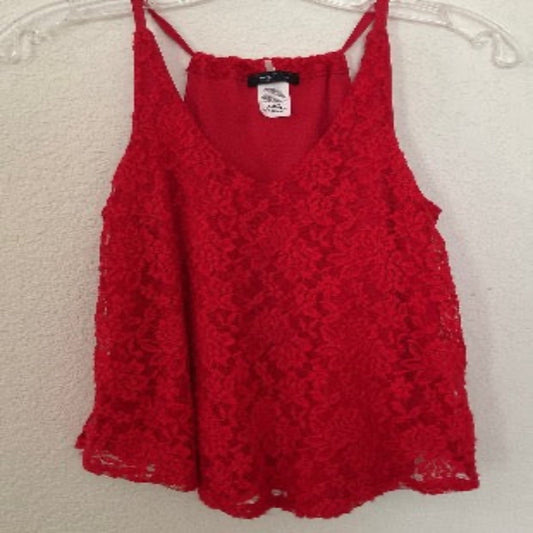 Love J Misses Sleeveless Lace Blouse Size L