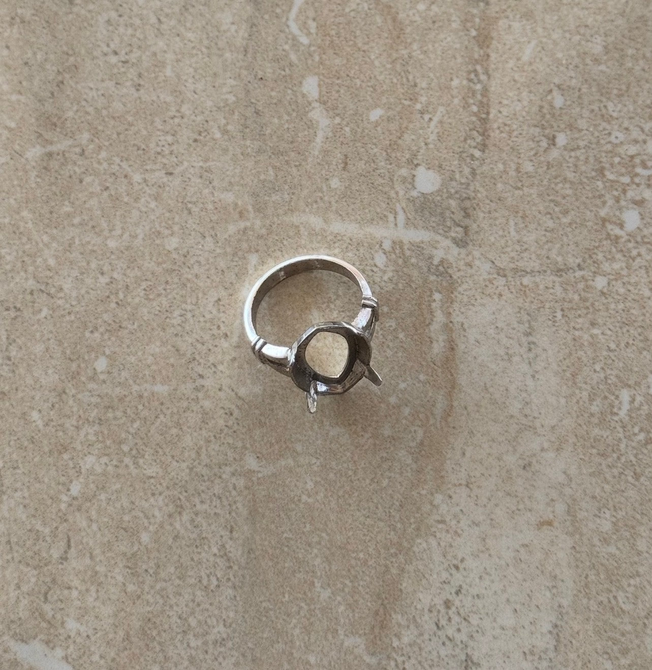 Silver Oval Semi-Mount Blank Ring Setting