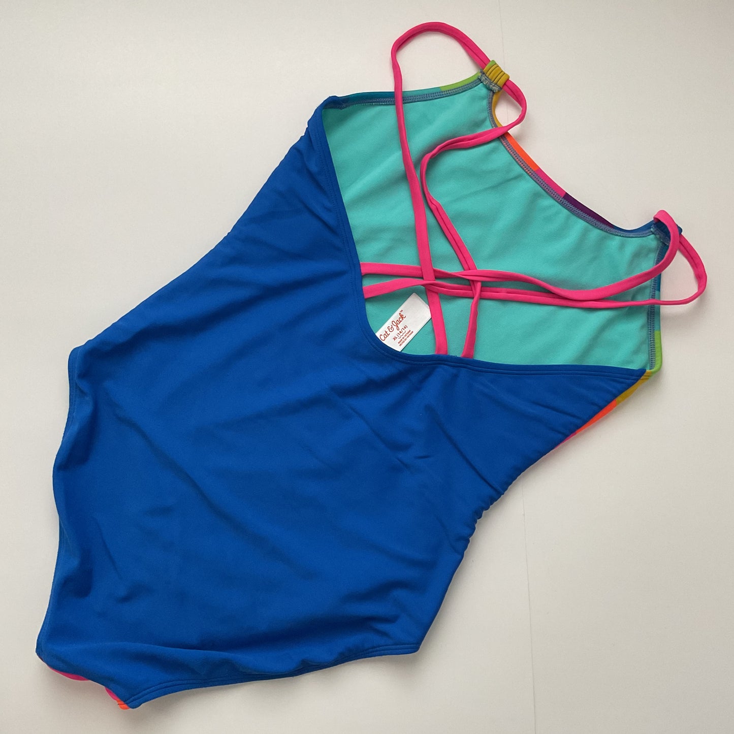 Cat&Jack Goldtone/Silvertone Heart Girls Swimsuit Size XL(14/16).