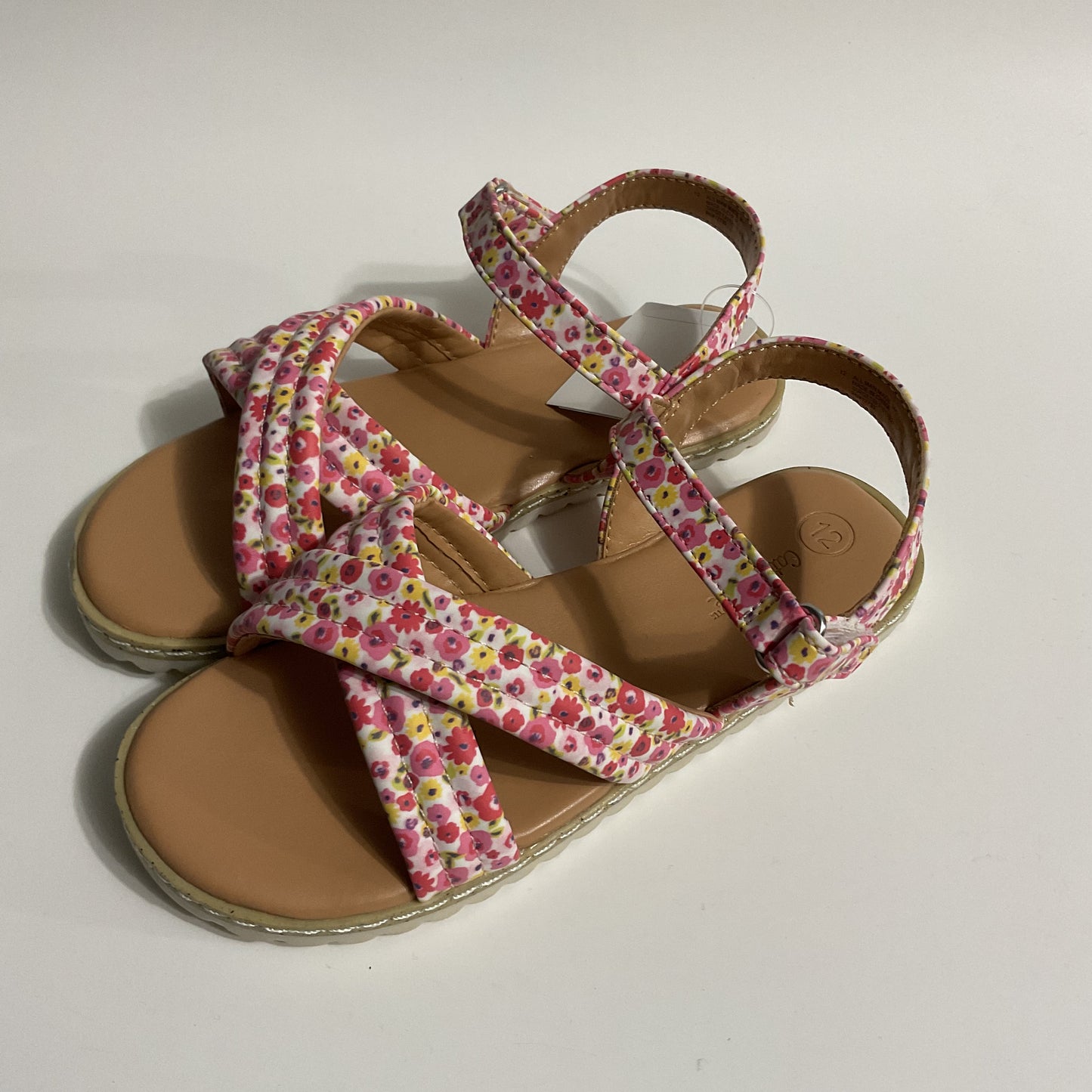 Cat & Jack Poppy Flowers Girls Sandals Size 12.