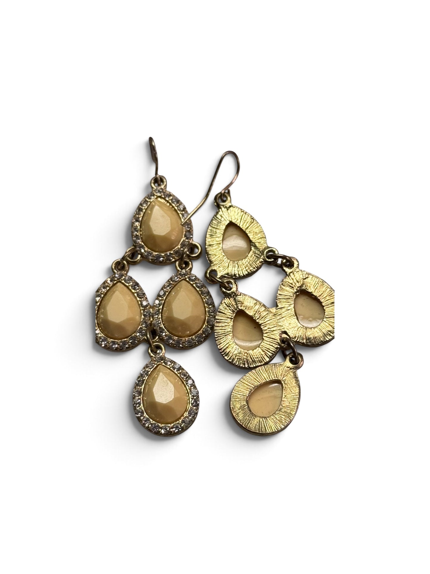 Vintage multi tear drop yellow drop earrings