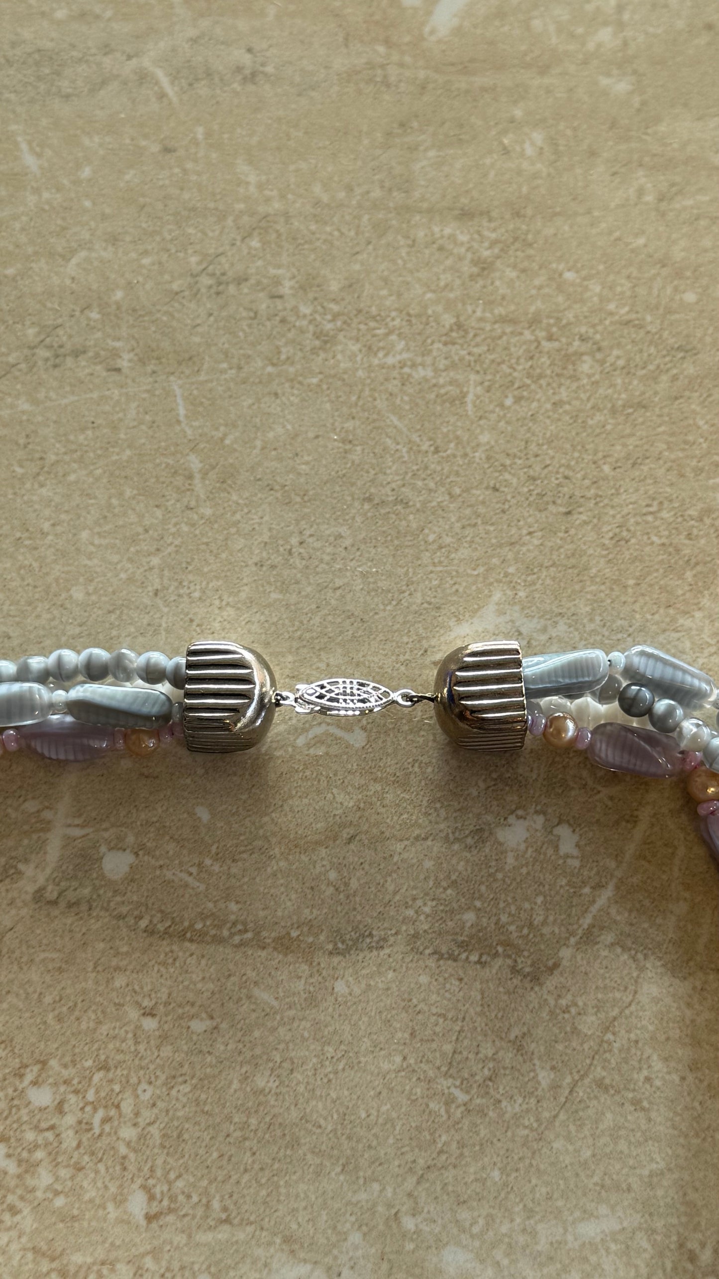 Earth toned beaded necklace 18” length