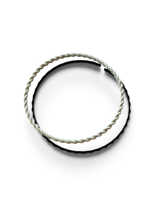 Black and white twisted style bangles 2(5/8)” diameter