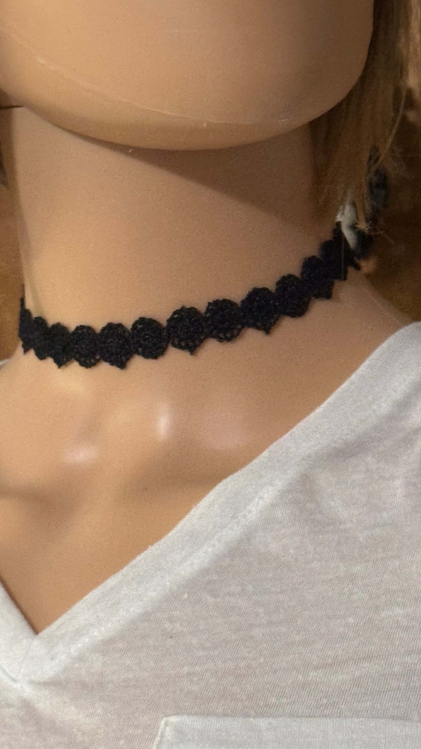 Black choker lace necklace 12” length adjustable