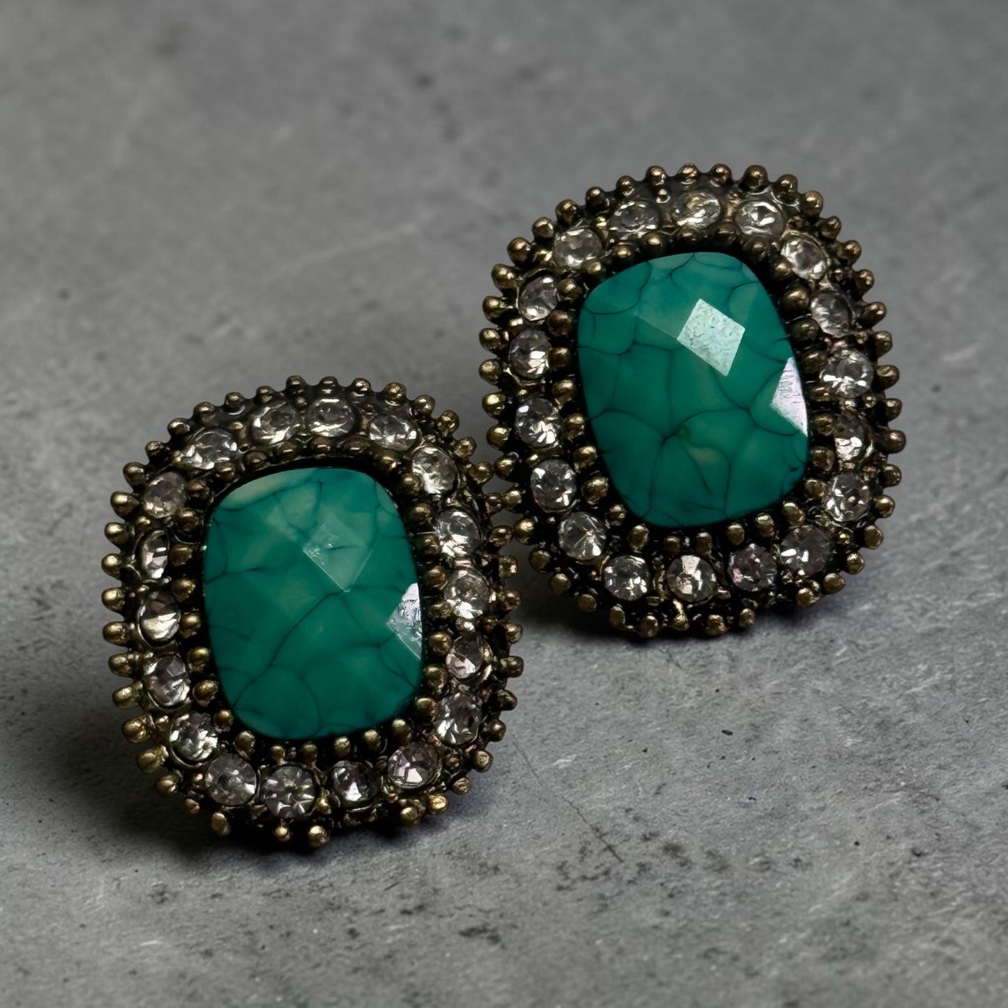 Vintage torques and diamond stud earrings