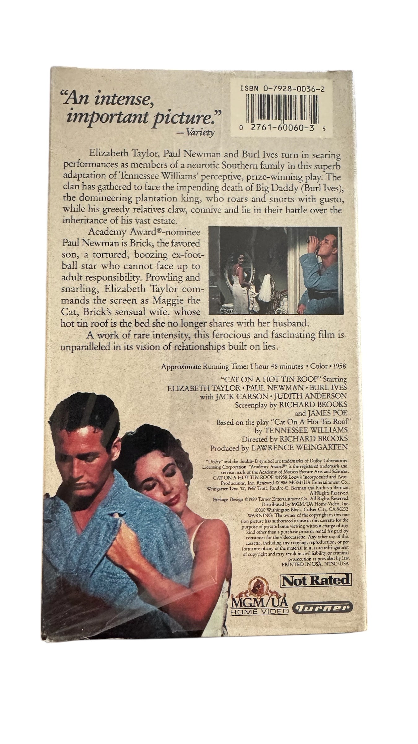 Cat on a Hot Tin Roof VHS (1958)