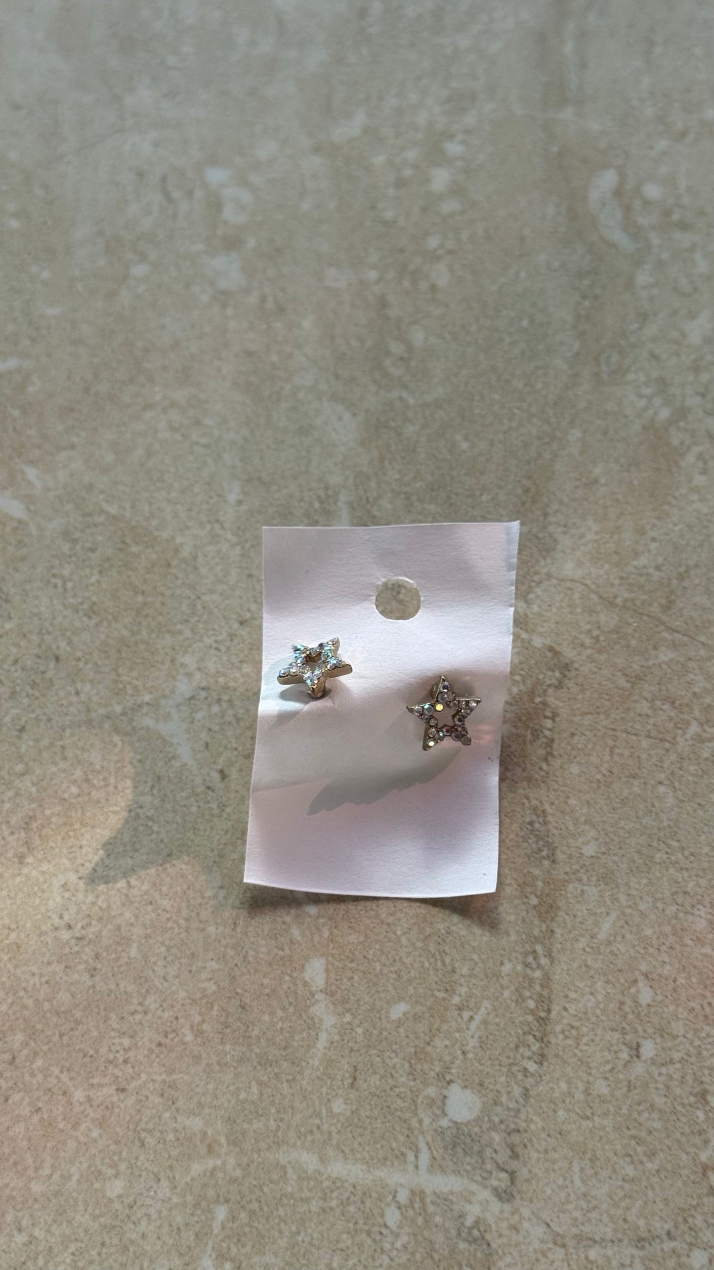 Forever 21 Gold Tone Cubic Zirconia Star Stud Earrings