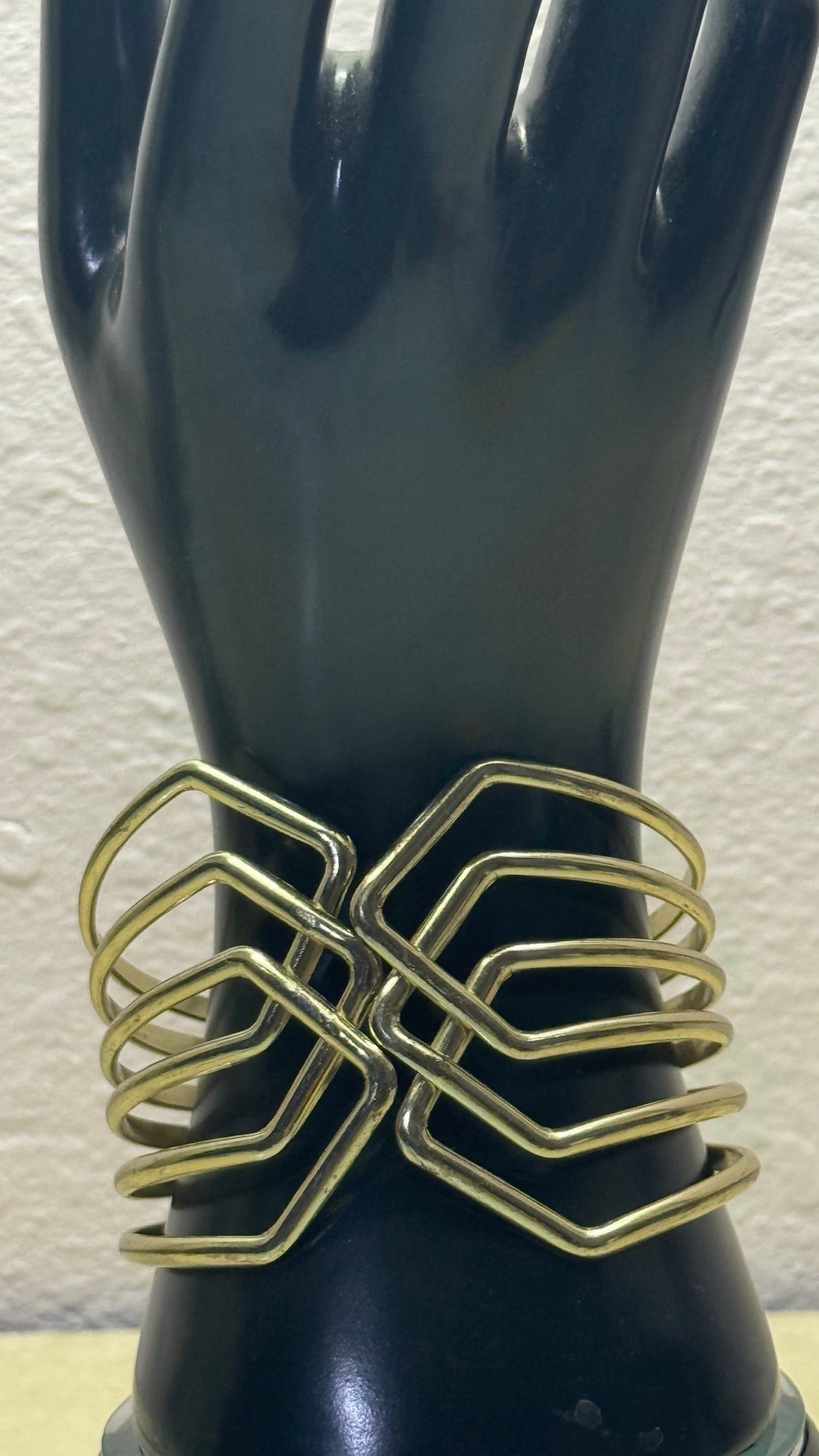 Vintage Statement Geometric Cage Cuff  3” Diameter