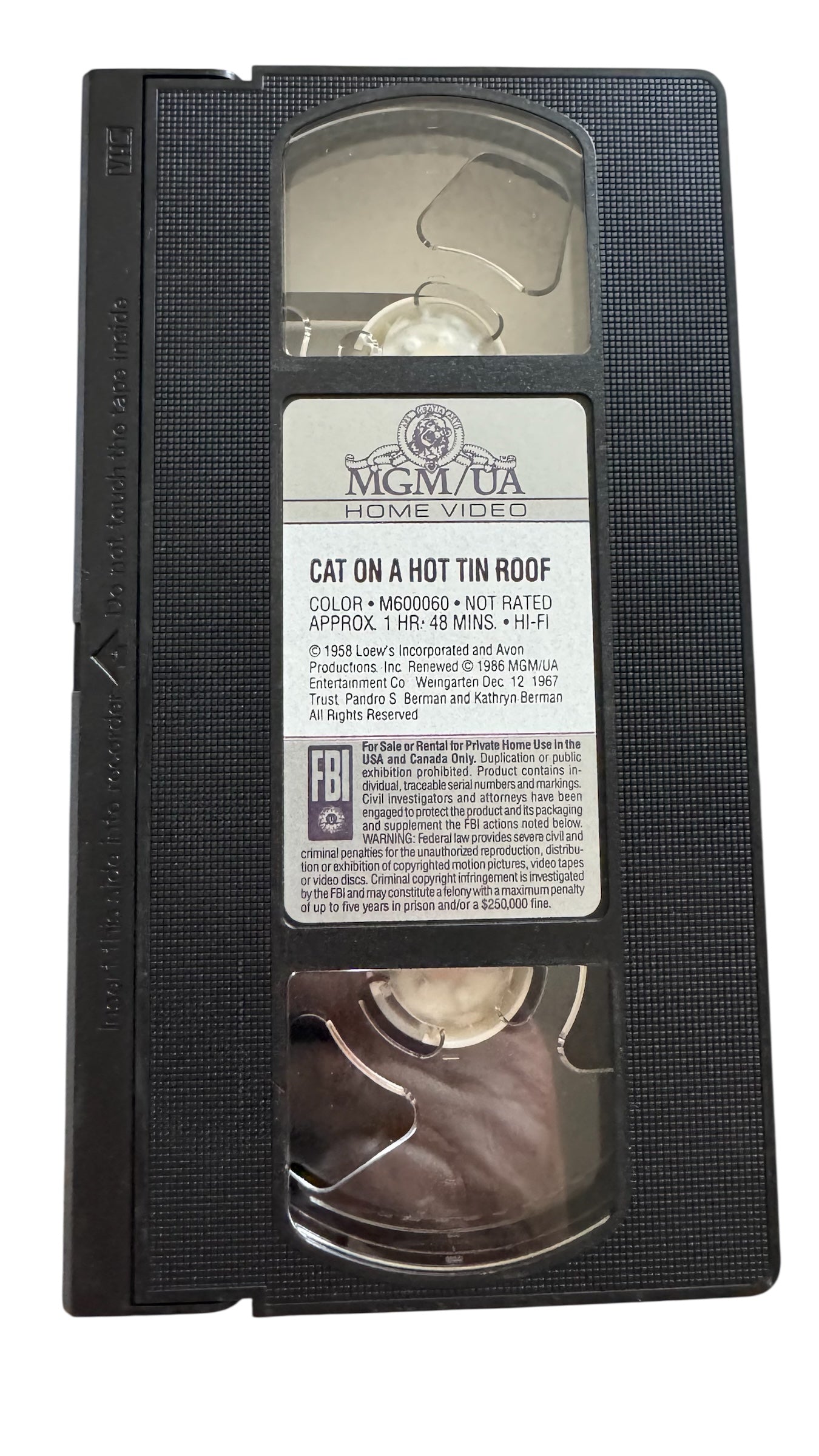 Cat on a Hot Tin Roof VHS (1958)