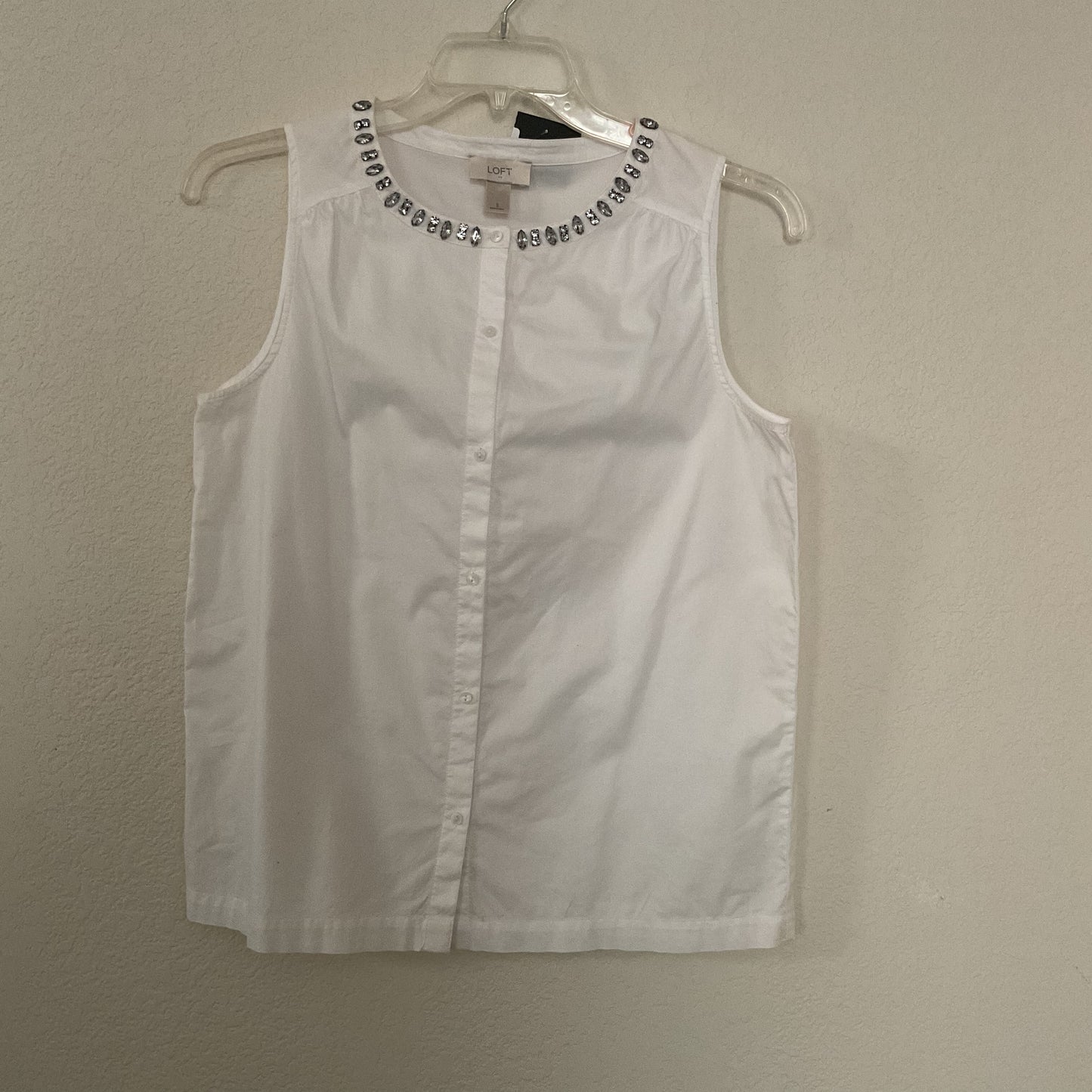 Loft Sleeveless White Blouse Size S