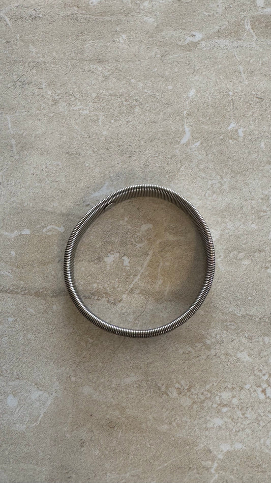 Vintage silver rigged cuff flex bracelet 2(1/2)” diameter