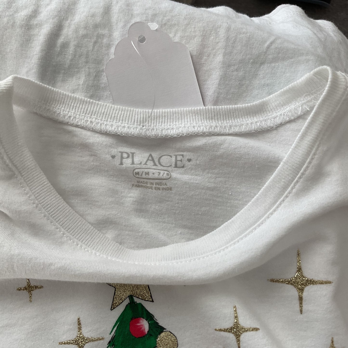 Place Girls Graphic Christmas T-shirt Size M(7/8).