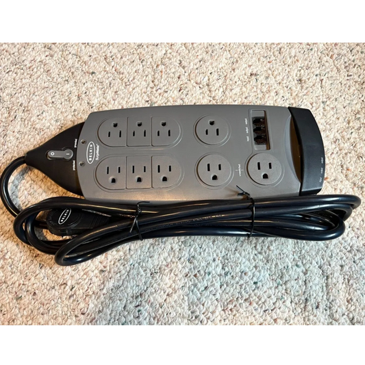 Belkin SurgeMaster surge protector 9 outlets 2 unswitched protected grounded