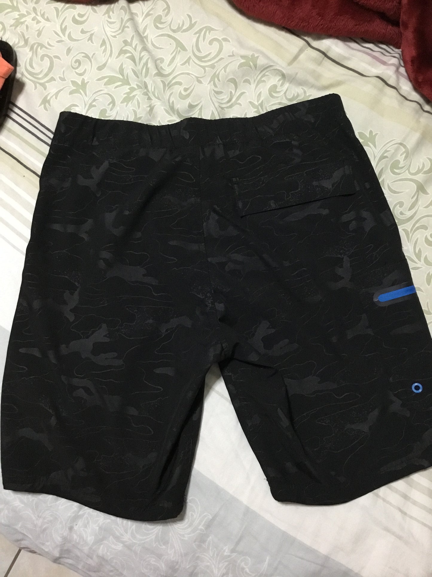 Black Men's Shorts With Blue Tip
