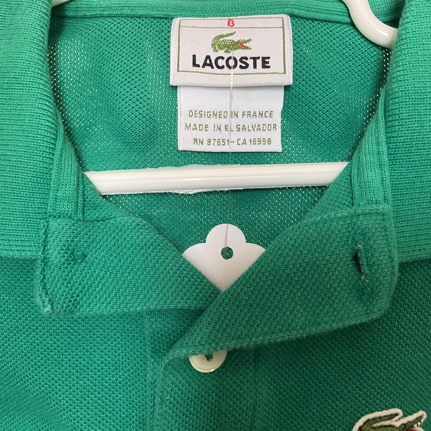 Lacoste Children’s Short Sleeve Polo Shirt Size 6.