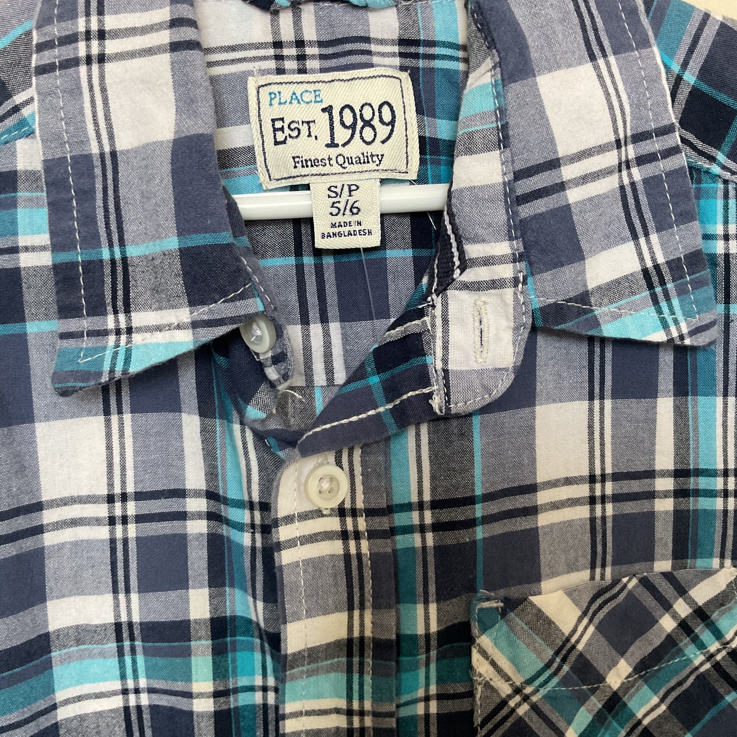 Place Established 1989 Button Down Children’s Shirt Size S(5-6).