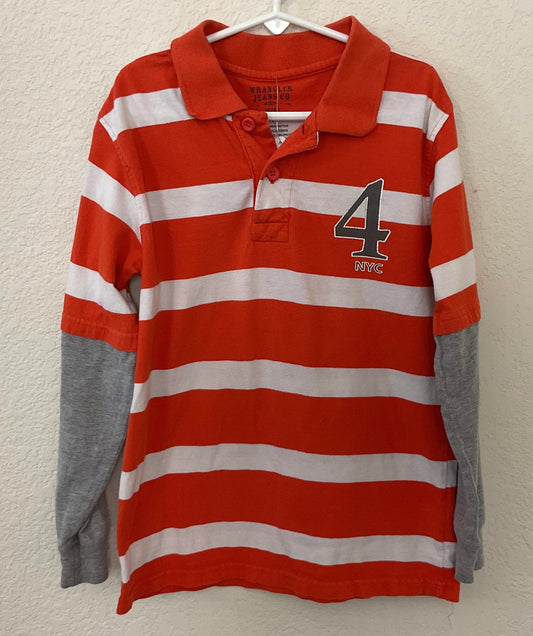 Wrangler Jeans Co. Long Sleeve Polo Shirt Size M(8).