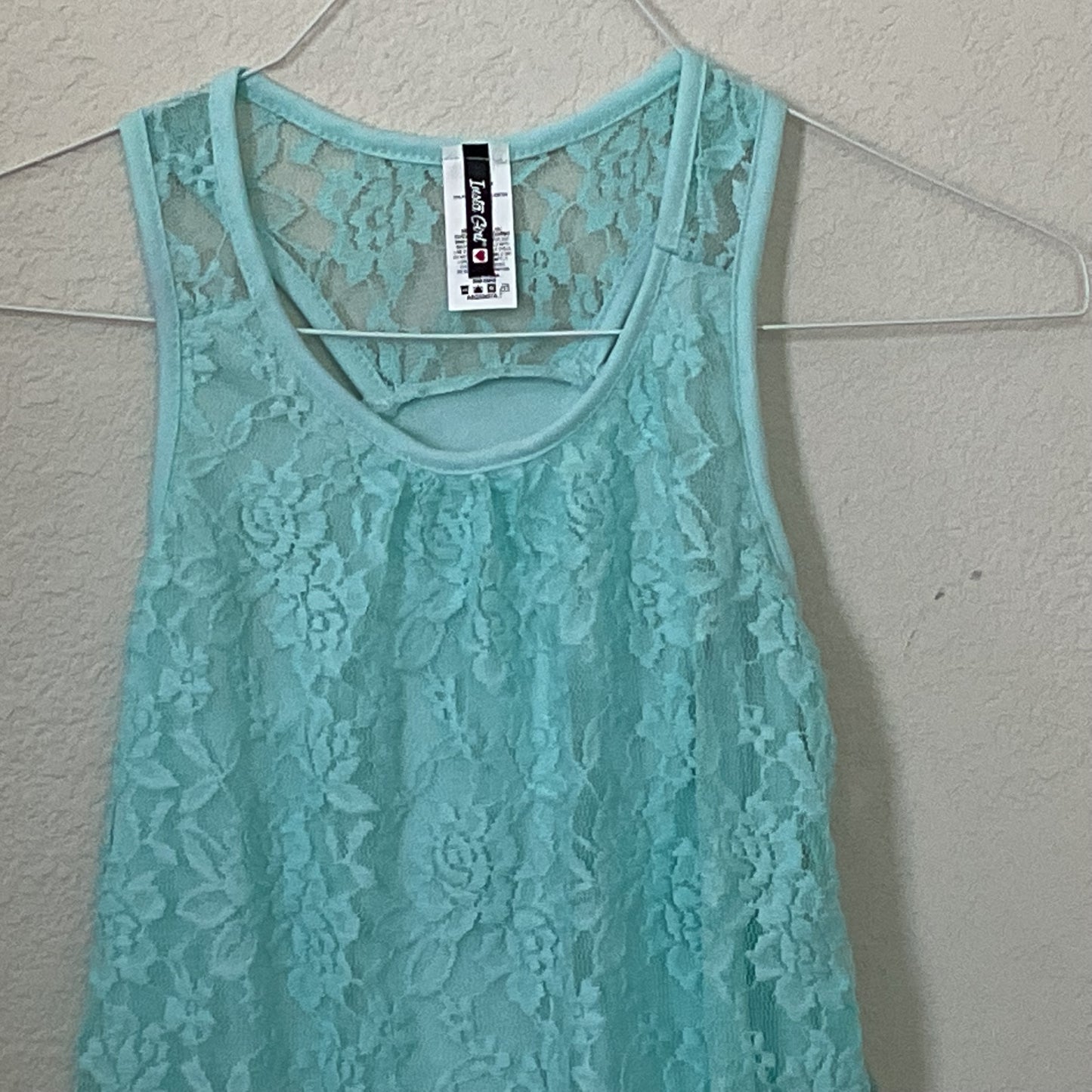 NWT Insta Girl Sleeveless Lace Girls Blouse Size S(7-8).