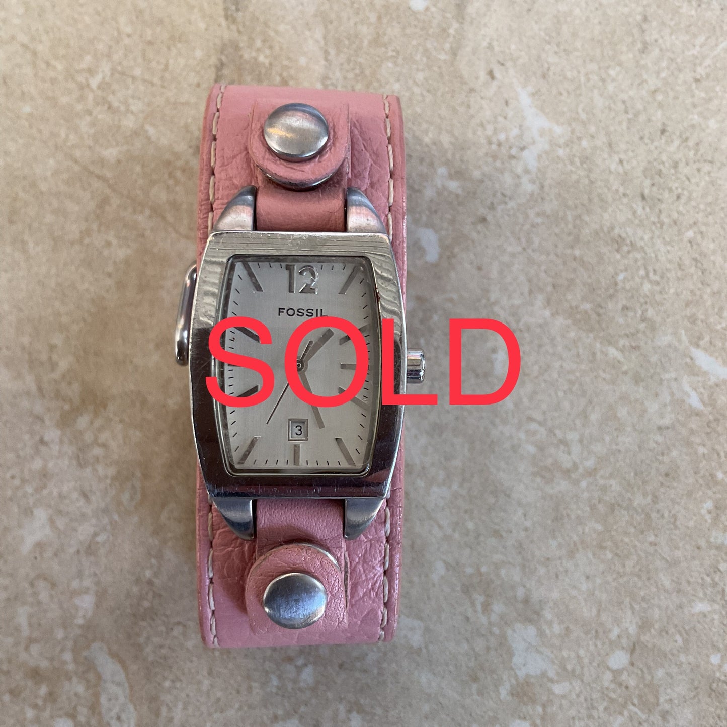 Fossil Pink Leather Women’s Watch.