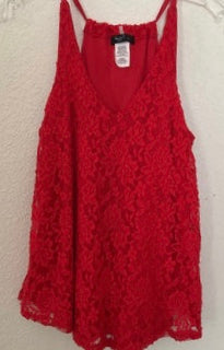 Love J Misses Sleeveless Lace Blouse Size L