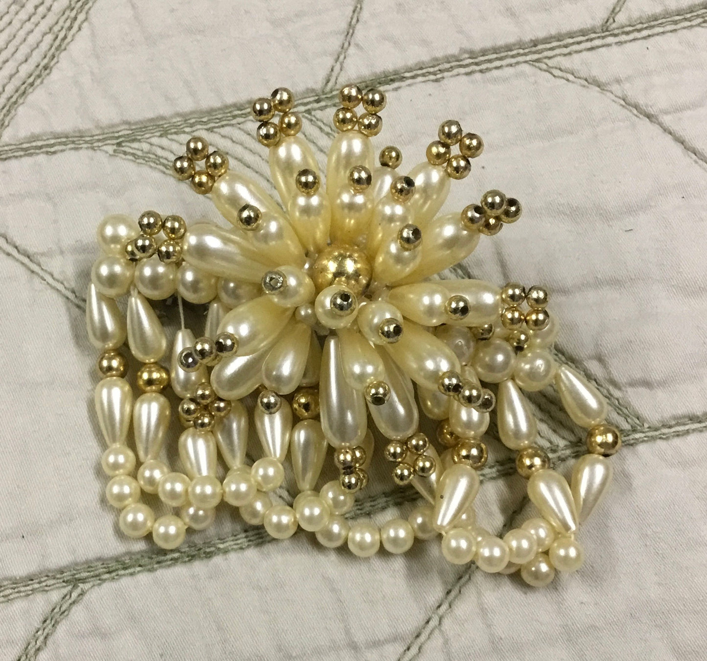 Vintage Faux Pearl Hair Barette