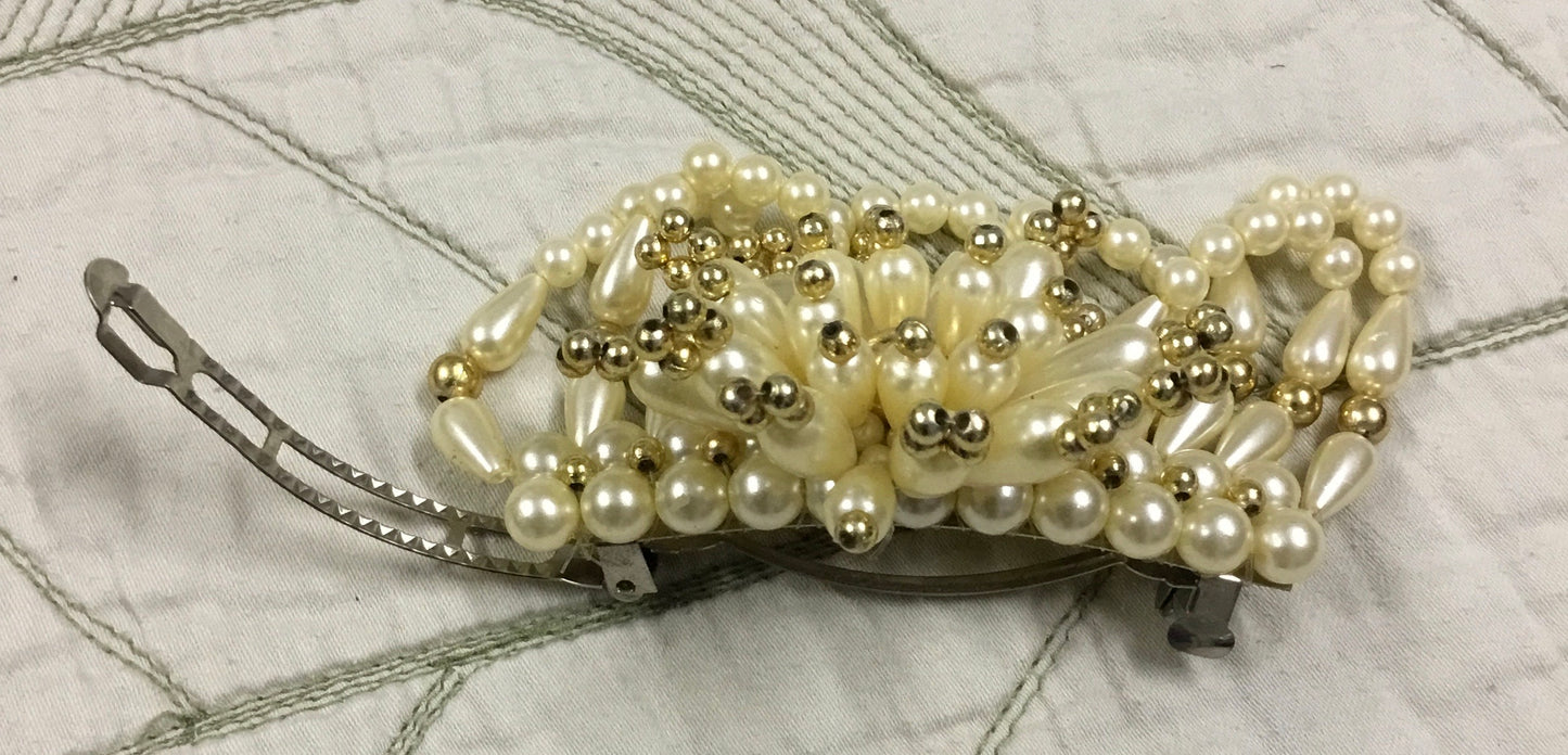 Vintage Faux Pearl Hair Barette