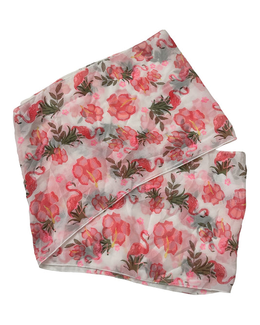 Tulips & Flamingos Summer Infinity Scarf One Size(7-12).