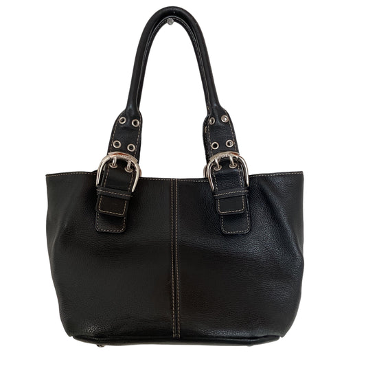 Vintage Tignanello Black Leather Hand Bag.