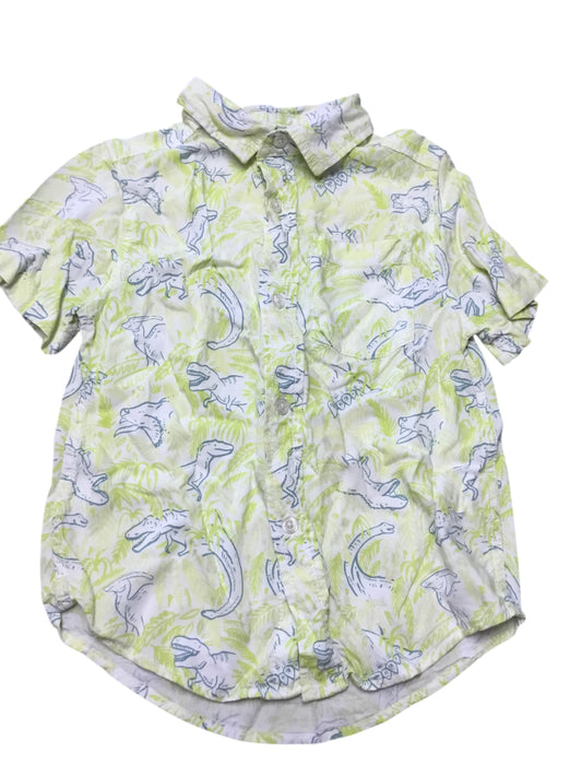 Cat & Jack Button-Down T-Shirt With Dinosaur Designs