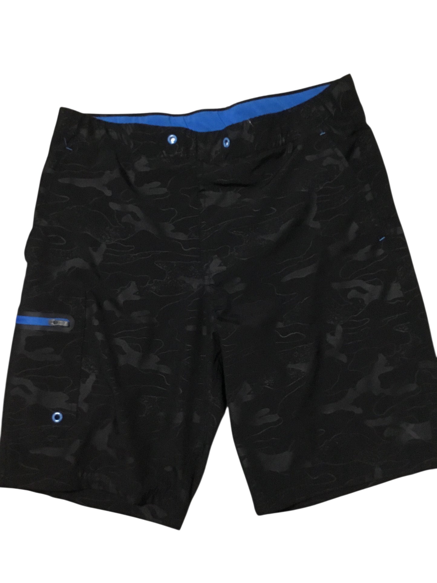Black Men's Shorts With Blue Tip