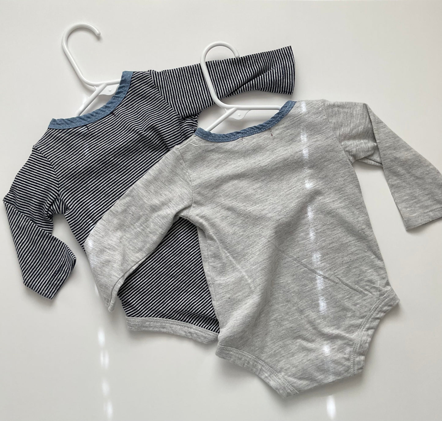 2 Piece 7 For All Mankind Long Sleeve Baby Boy Onesies Size 3-6M