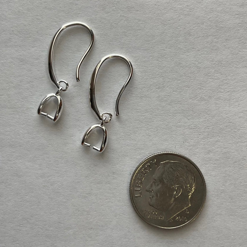 925 Sterling Silver Earrings/Bails 1 Inch Attached