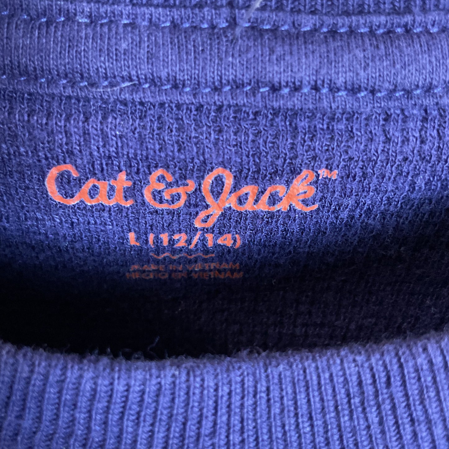 Cat & Jack Long Sleeve Navy Blue Thermal Kids Shirt Size L(12-14)