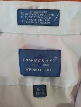 Towncraft Men Light Blue Dress Shirt Size 161/2