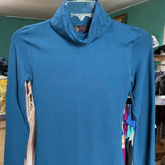 NWT Cotton Candy Turquoise  Turtleneck Long Sleeve Shirt Size S