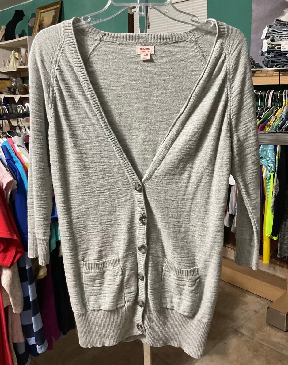 Mossimo Gray Women Cardigan Size M