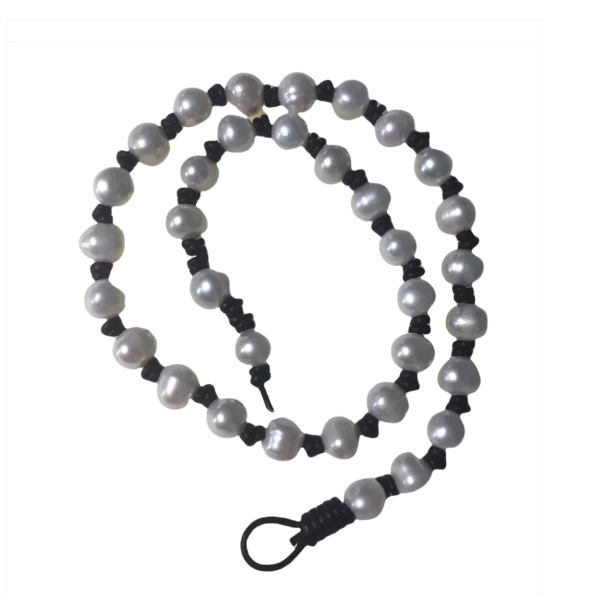 Infinity Leather Pearl Necklace