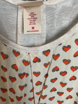 Mossimo Orange Hearts Sleveless Blouse Size M