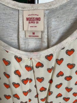 Mossimo Orange Hearts Sleveless Blouse Size M