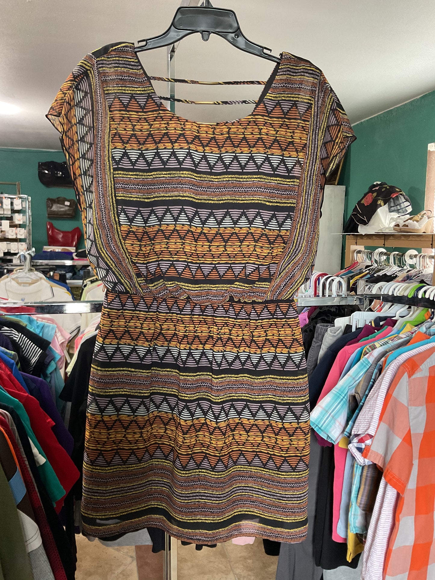 City Triangles Aztec Design Misses Dress Size M