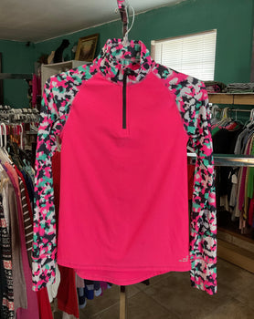 BCG Athletic Hot Pink Long Sleeve Pullover Girls Top Size L(12-14)