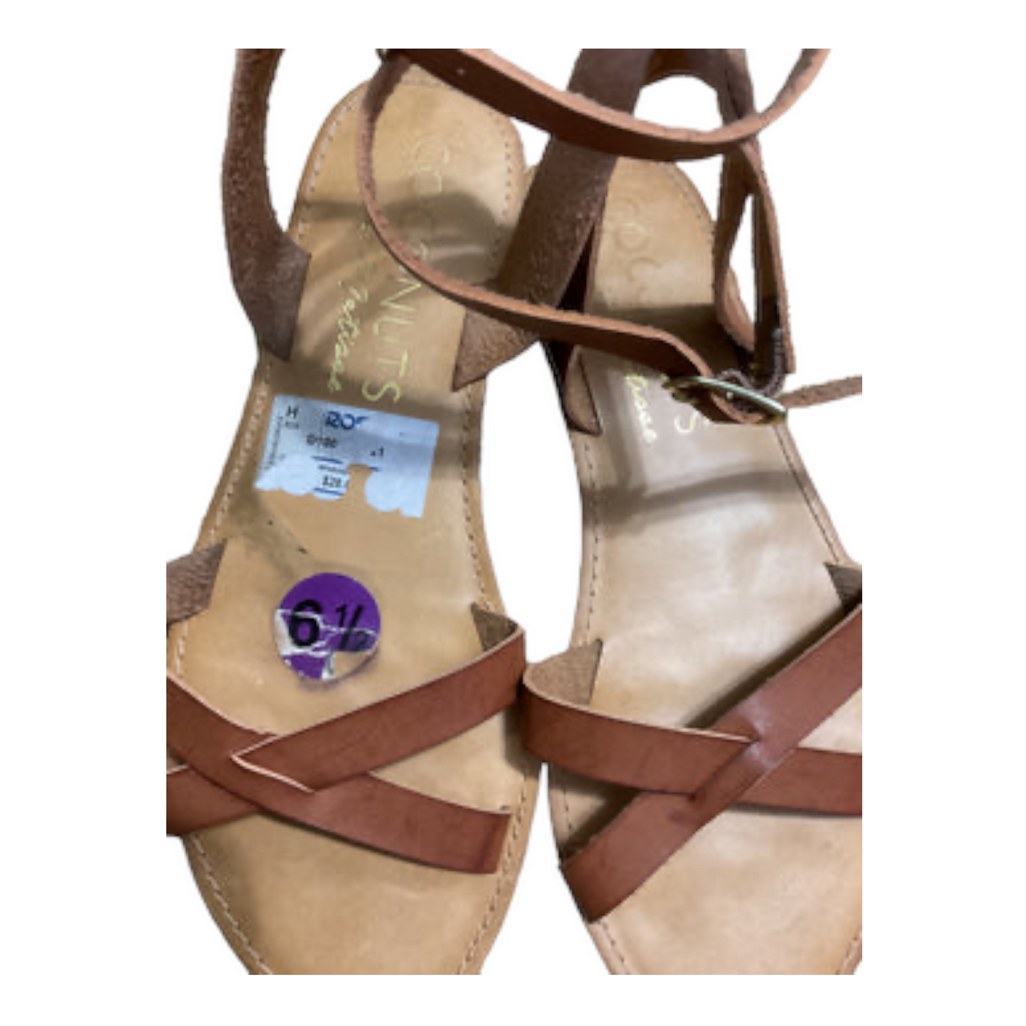 Coconut Stripe Sandals Size 6.5