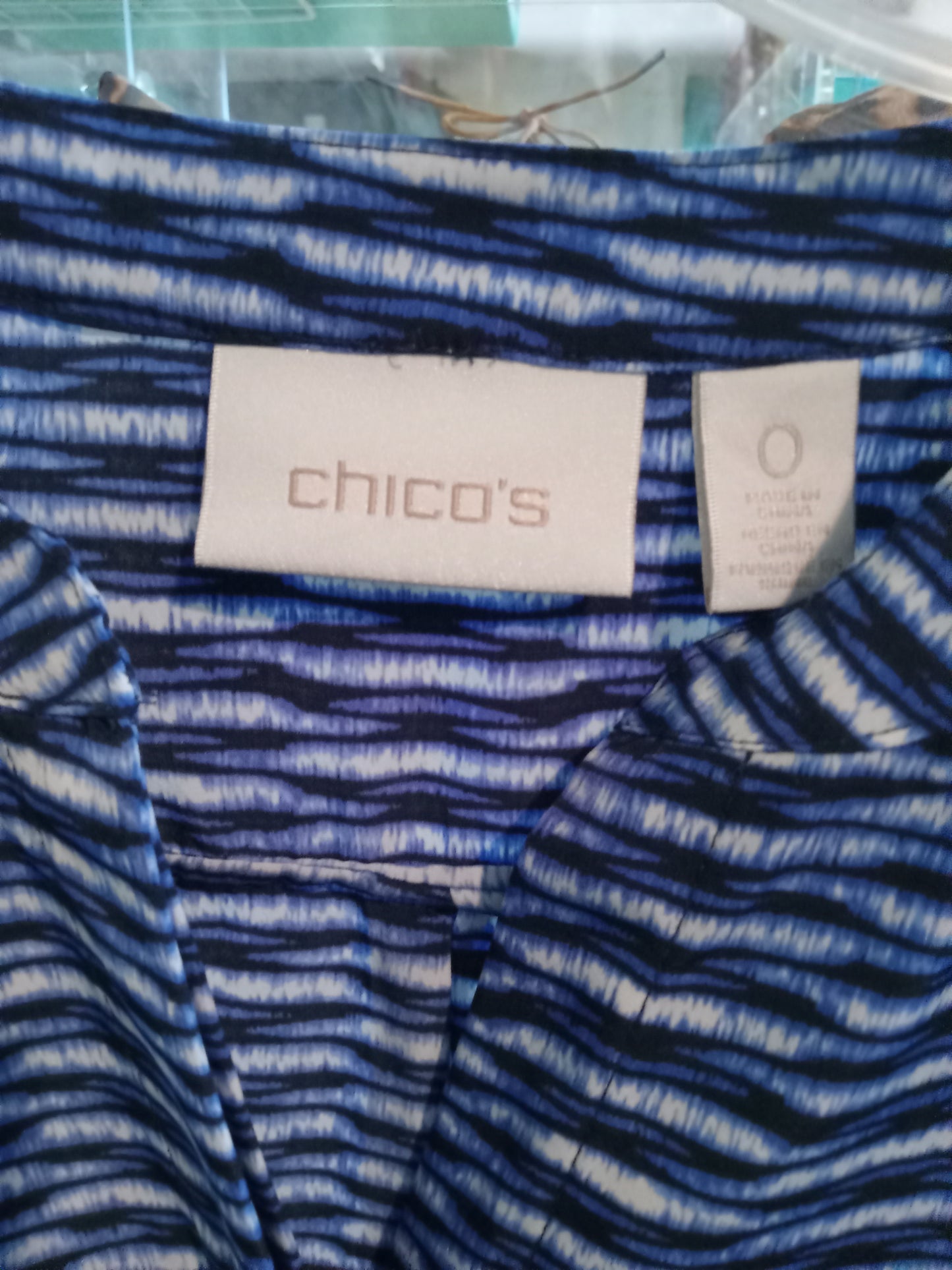 Chicos Easy Dress Royal Blue and White Blouse Size 0